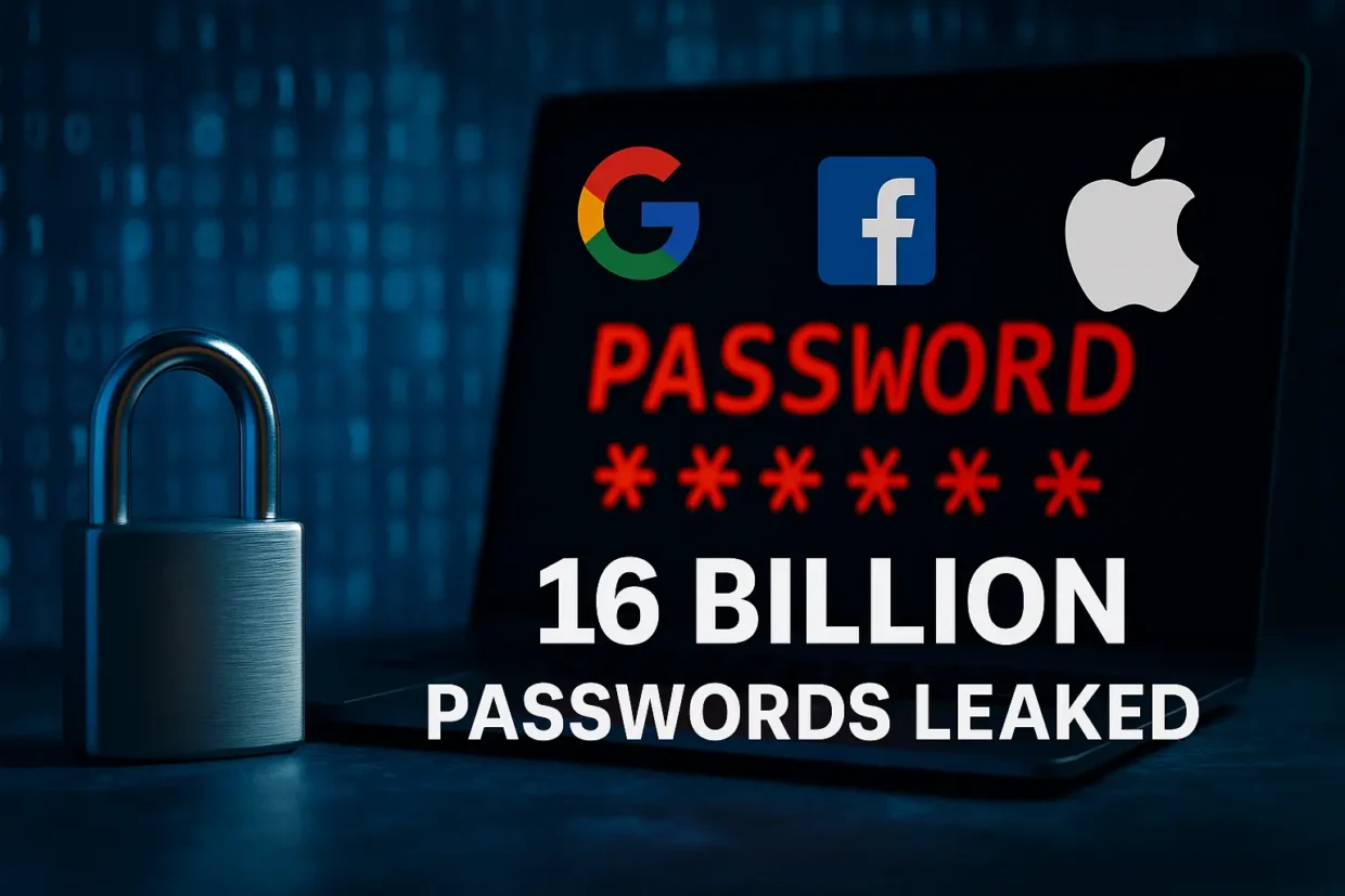 A digital illustration symbolizing a global data breach with secure login icons, abstract cyber elements, and neutral background, in 16:9 format with no overlapping text or logos
