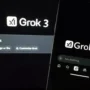 Grok 3 AI interface displayed on a smartphone and a monitor, showing the 'Ask anything' prompt on both screens.