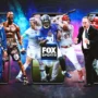 Top FOX Sports athletes from different sports including football, basketball, boxing, baseball, and racing—highlighting the wide range of live content available on FOX Sports when unblocked with a VPN.