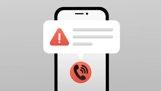 Warning alert on smartphone screen about potential scam call, illustrating NordVPN Scam Call Protection feature for Android users.