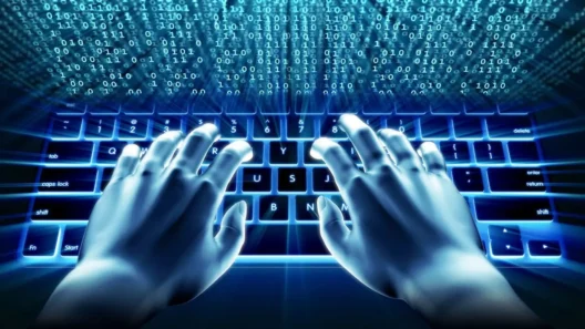 Hands on a futuristic keyboard with streaming data—representing anonymous browsing, encryption, and discovering new ways to use VPN technology.
