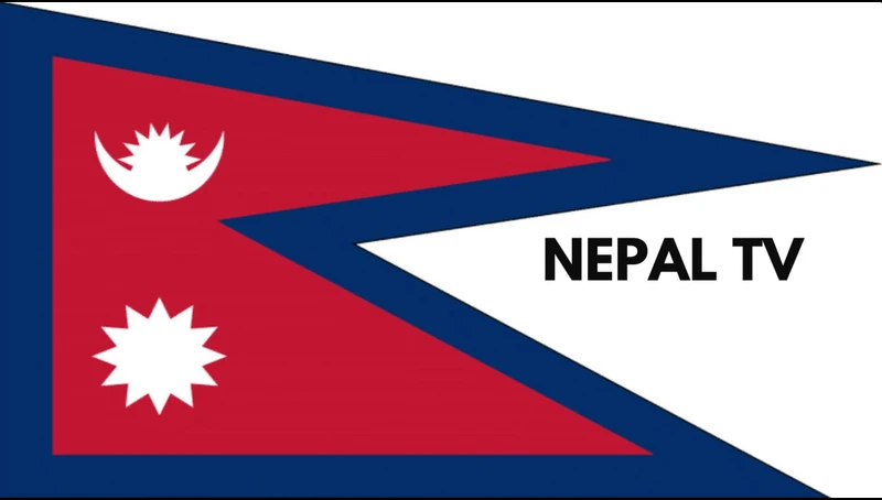 Graphic of the Nepalese flag with the words “Nepal TV” overlaid. Perfect visual for articles about watching Nepali television and streaming content from anywhere in the world.