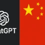 ChatGPT logo facing off with the Chinese flag – like a digital standoff between AI and censorship.