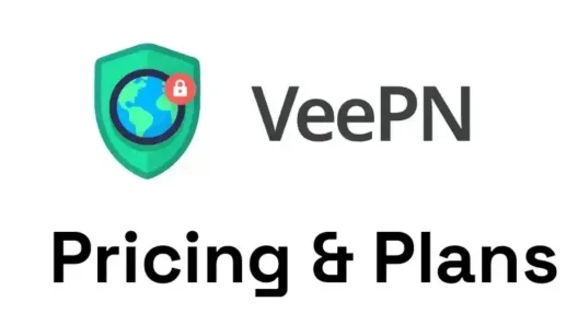 VeePN logo with text showing VPN pricing and plans in bold font on white background