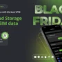IPVanish Black Friday banner highlighting the two terabyte cloud storage bonus, ten gigabytes of eSIM data, and discounts up to eighty three percent.