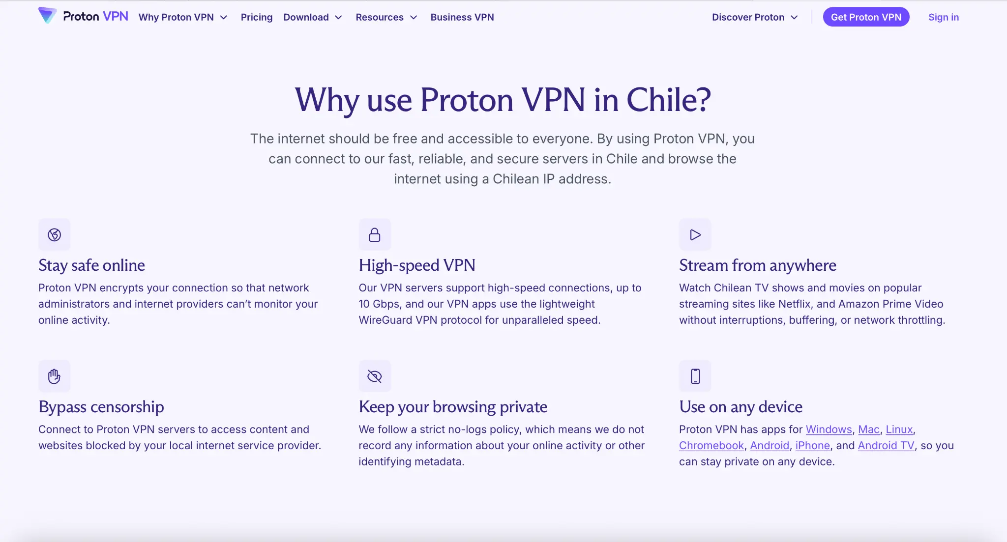 protonvpn-chile-benefits-privacy-speed-streaming | Venclikovi.com ProtonVPN Chile benefits including privacy, speed and streaming