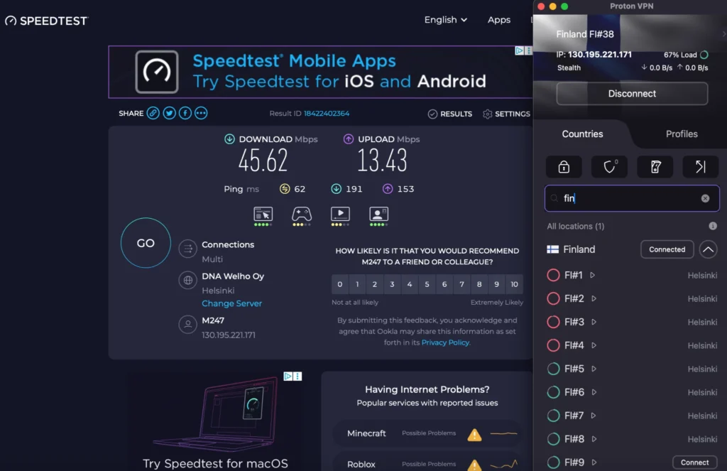 protonvpn-finland-speedtest-results | Venclikovi.com