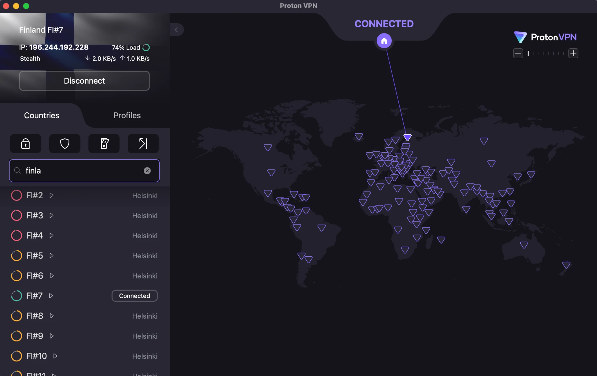 protonvpn-finland-stealth-connected | Venclikovi.com