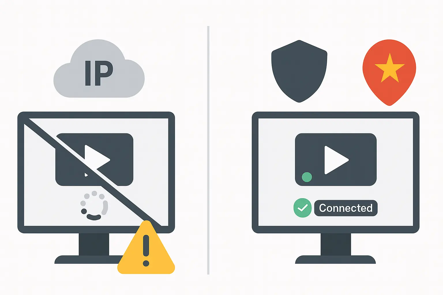 free-vpn-vs-paid-vpn-streaming-comparison | Venclikovi.com Visual comparison showing why free VPNs fail for streaming while paid VPNs provide a stable and secure connection