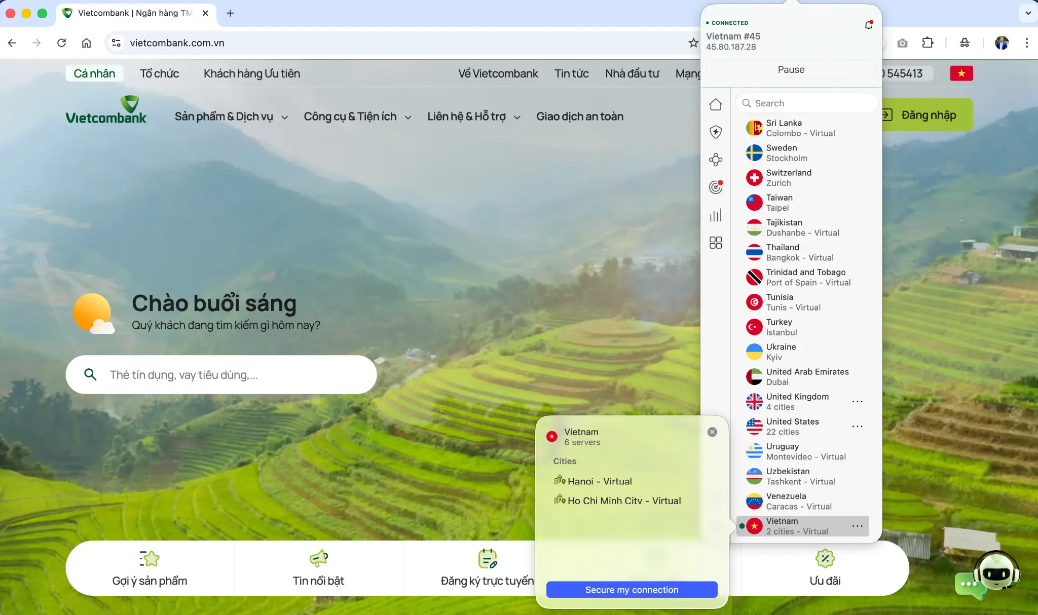 nordvpn-vietnam-vietcombank-online-access | Venclikovi.com Vietcombank website accessed securely while connected to NordVPN Vietnam server