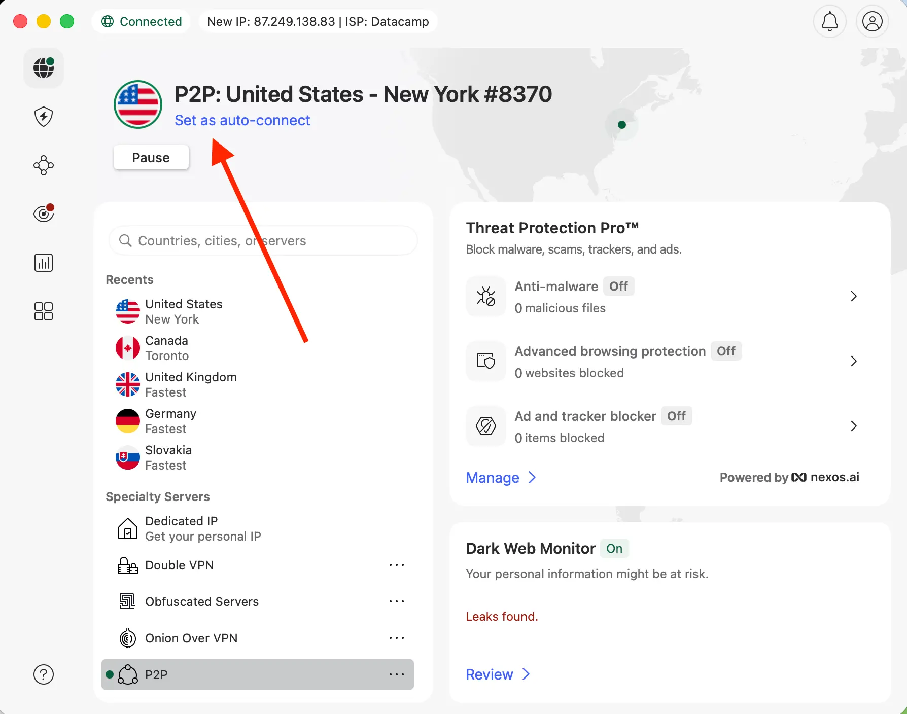 NordVPN connect to US server New York | Venclikovi.com NordVPN app