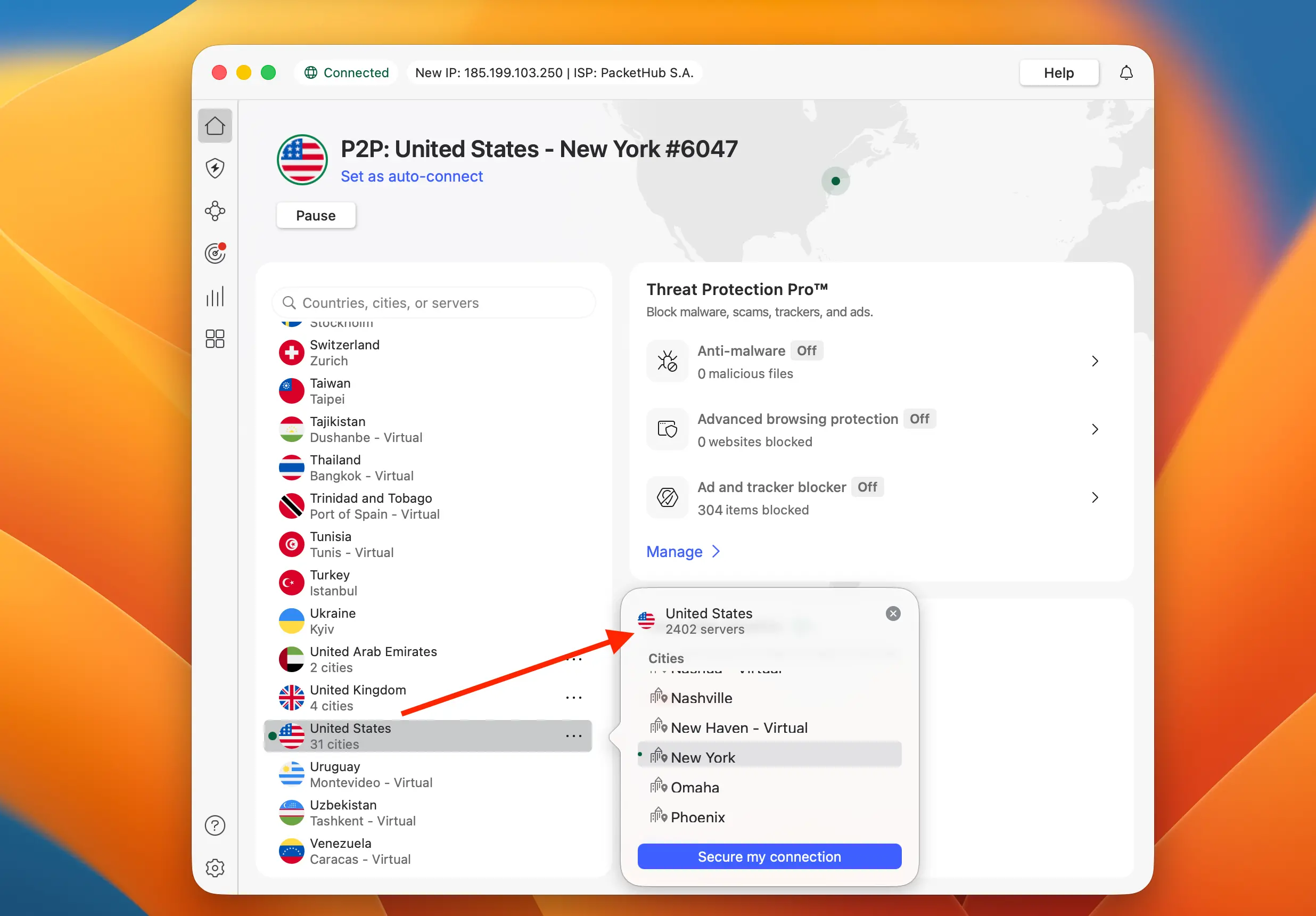 NordVPN connect to US servers | Venclikovi.com Selecting a United States server in NordVPN to access Capital One