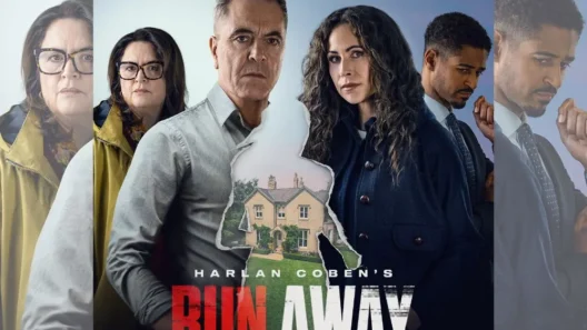 Run Away Netflix series poster showing the main cast and fractured family theme
