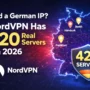 Map of Germany highlighting NordVPN servers in Berlin, Frankfurt, and Hamburg