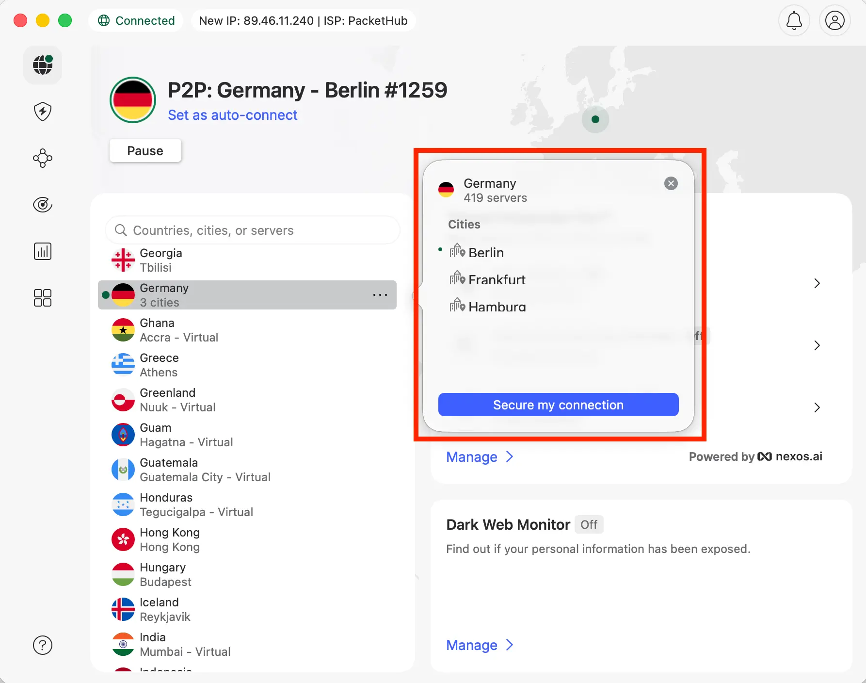 nordvpn-germany-servers-list-2026 | Venclikovi.com NordVPN Germany server list showing Berlin, Frankfurt, and Hamburg locations with 419 servers available
