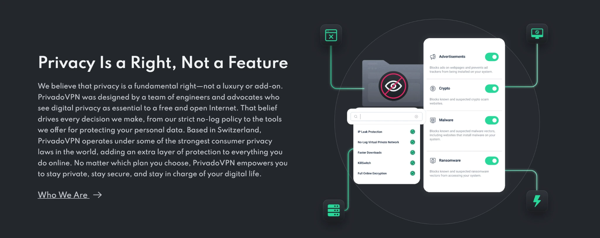 PrivadoVPN privacy tools and zero log protection under Swiss jurisdiction