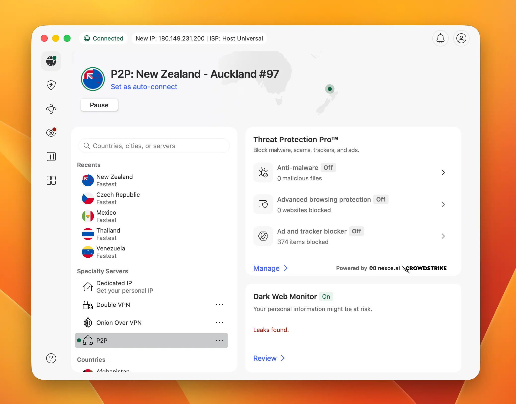 NordVPN-2 | Venclikovi.com NordVPN connected to New Zealand Auckland server for watching NASCAR 2026 live stream