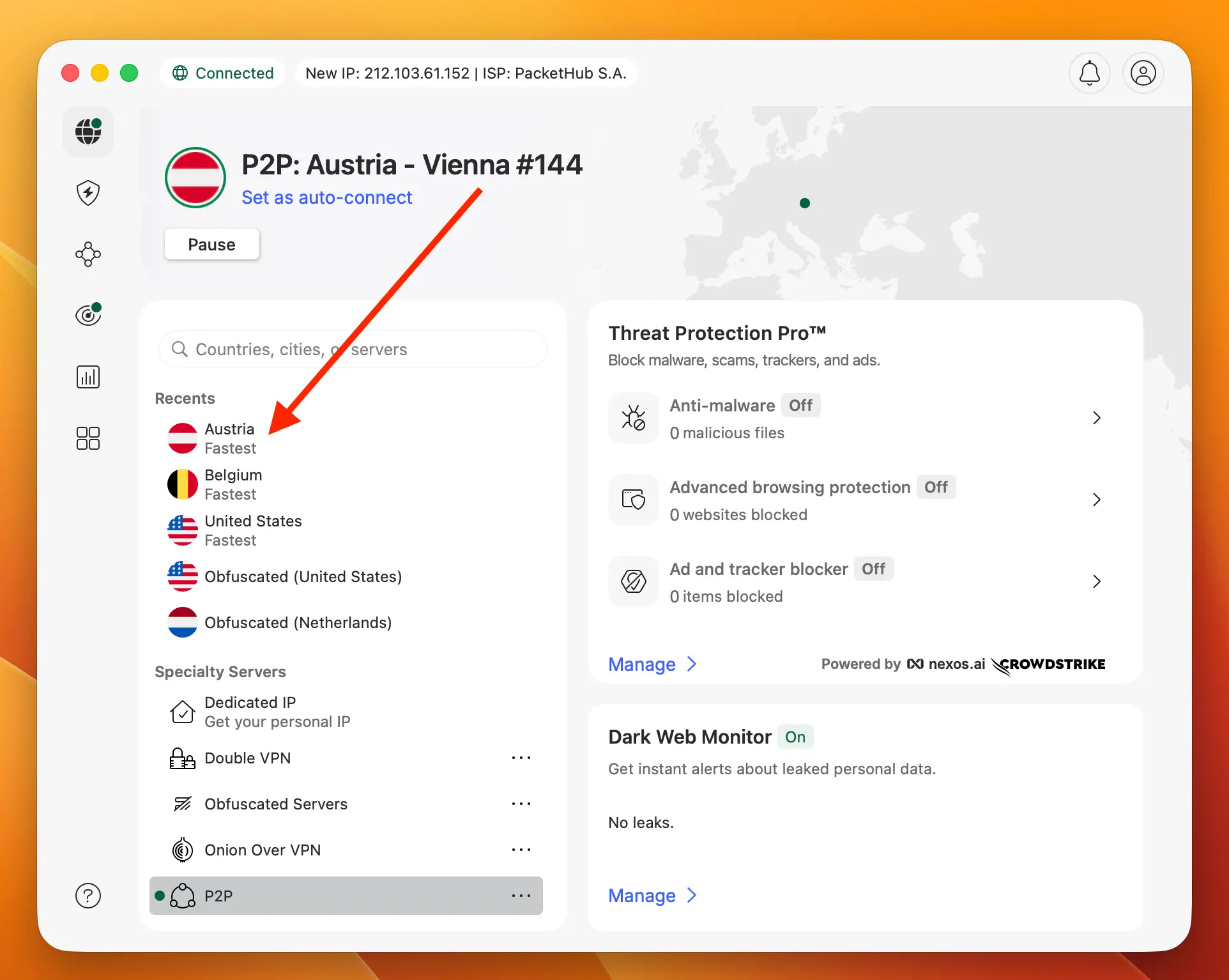 NordVPN connect to Vienna | Venclikovi.com