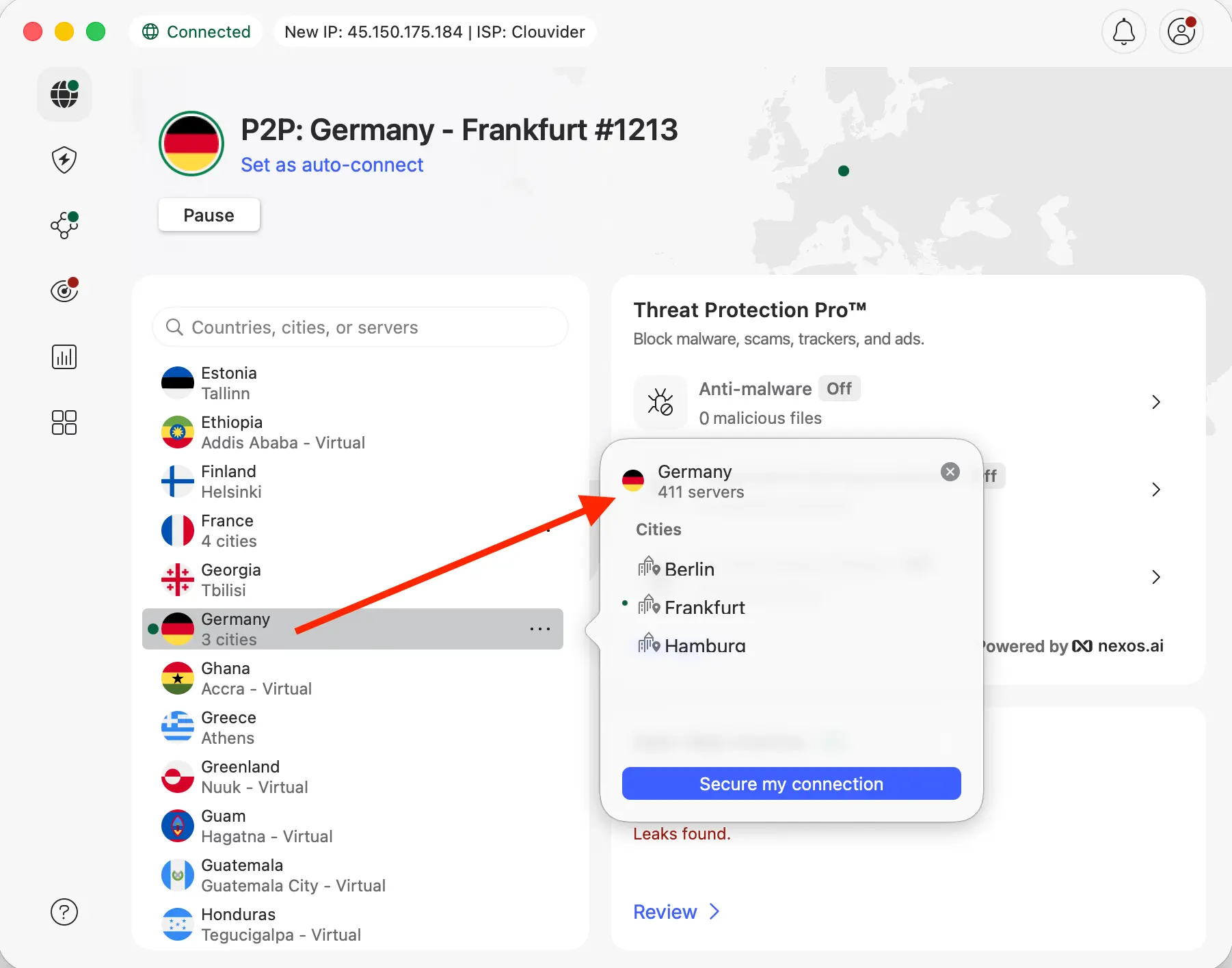NordVPN germany server connect fot watch winter olympic | Venclikovi.com NordVPN connected to a Germany server in Frankfurt to watch the 2026 Winter Olympics on ARD and ZDF from anywhere