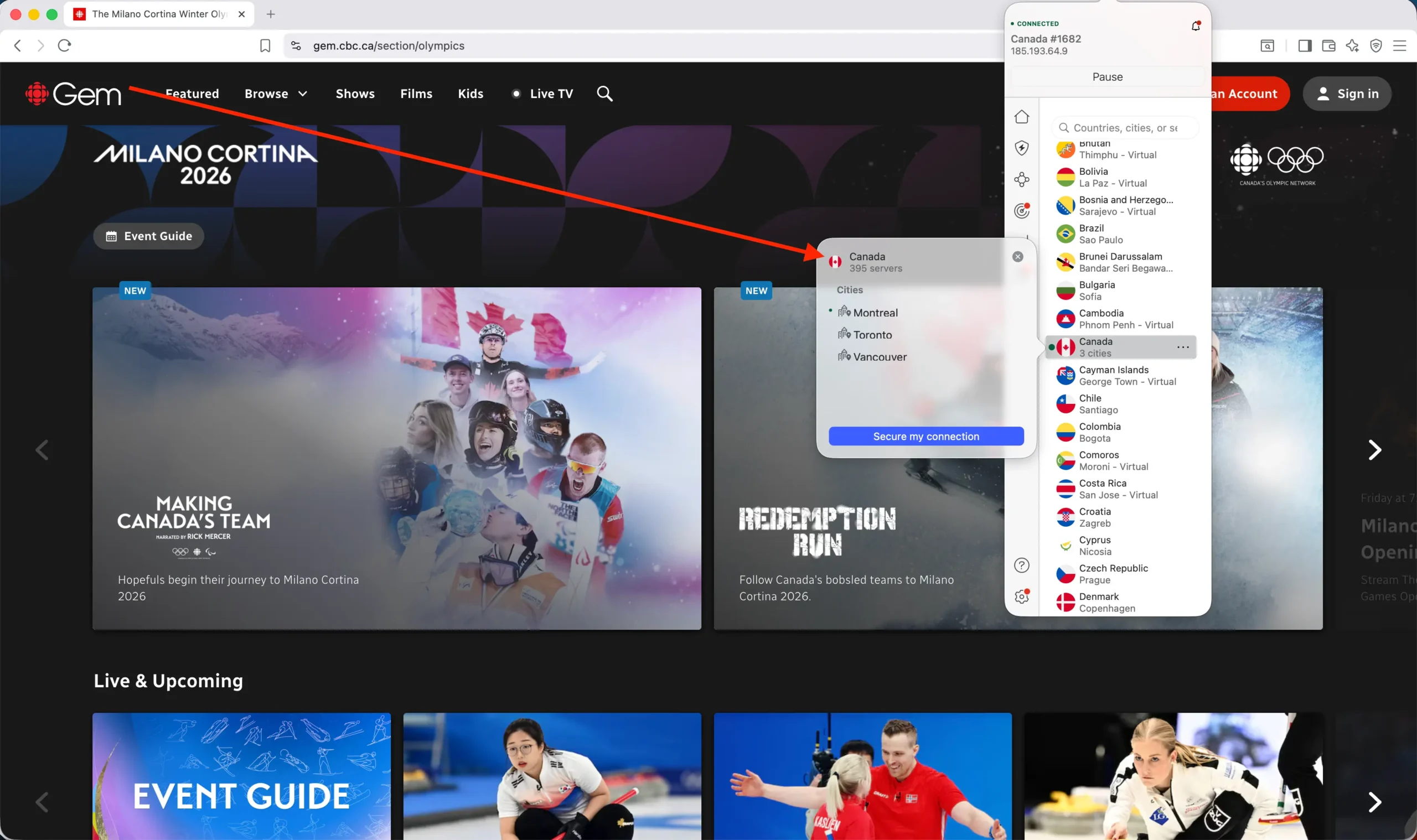 cbc-gem-milano-cortina-2026-vpn-access | Venclikovi.com