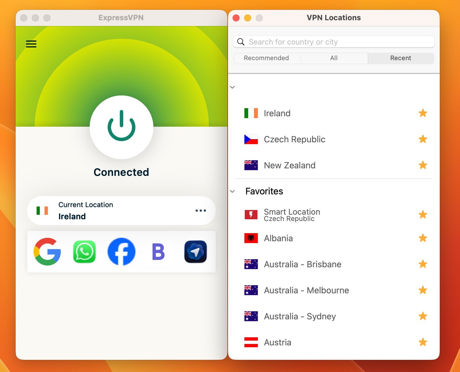 expressvpn-connected-ireland-champions-league-2026 | Venclikovi.com ExpressVPN connected to Ireland server to stream Champions League 2026 free on RTÉ Player